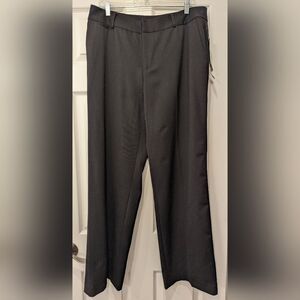 NWT Lauren Ralph Lauren wool black wide leg classic dress throuser pants sz 14W